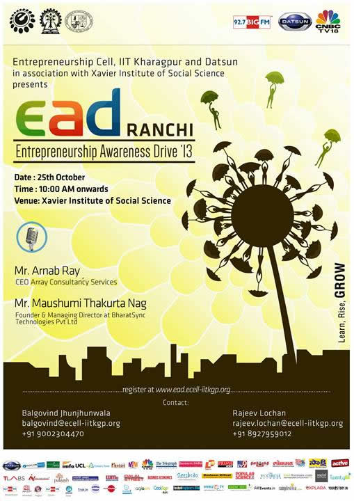 Entrepreneurship Awareness Drive: XISS Ranchi 1 Entrepreneurship Awareness Drive XISS Ranchi Poster